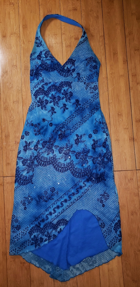 Dress with asymmetrical hem line